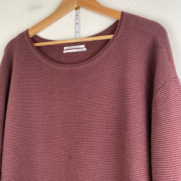 by Anthropologie Ribbed Knit Sweater Dress Size Large Pecan Brown Long Sleeve - Picture 4 of 10